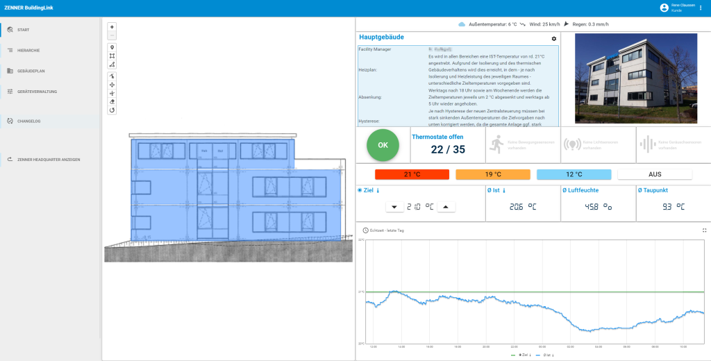 Energiesparen mit ZENNER BuildingLink, der App für die smarte Thermostatsteuerung via LoRaWAN
